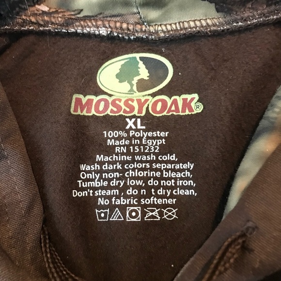 Mossy Oak Hoodie Sweater Size XL Brown Men’s Long Sleeve New Without Tags - Picture 8 of 8